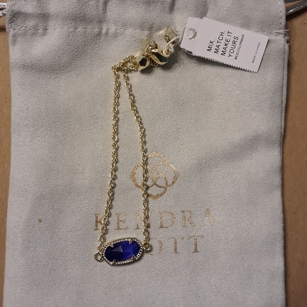 Kendra Scott Gold Elania in Cobalt Cat's Eye